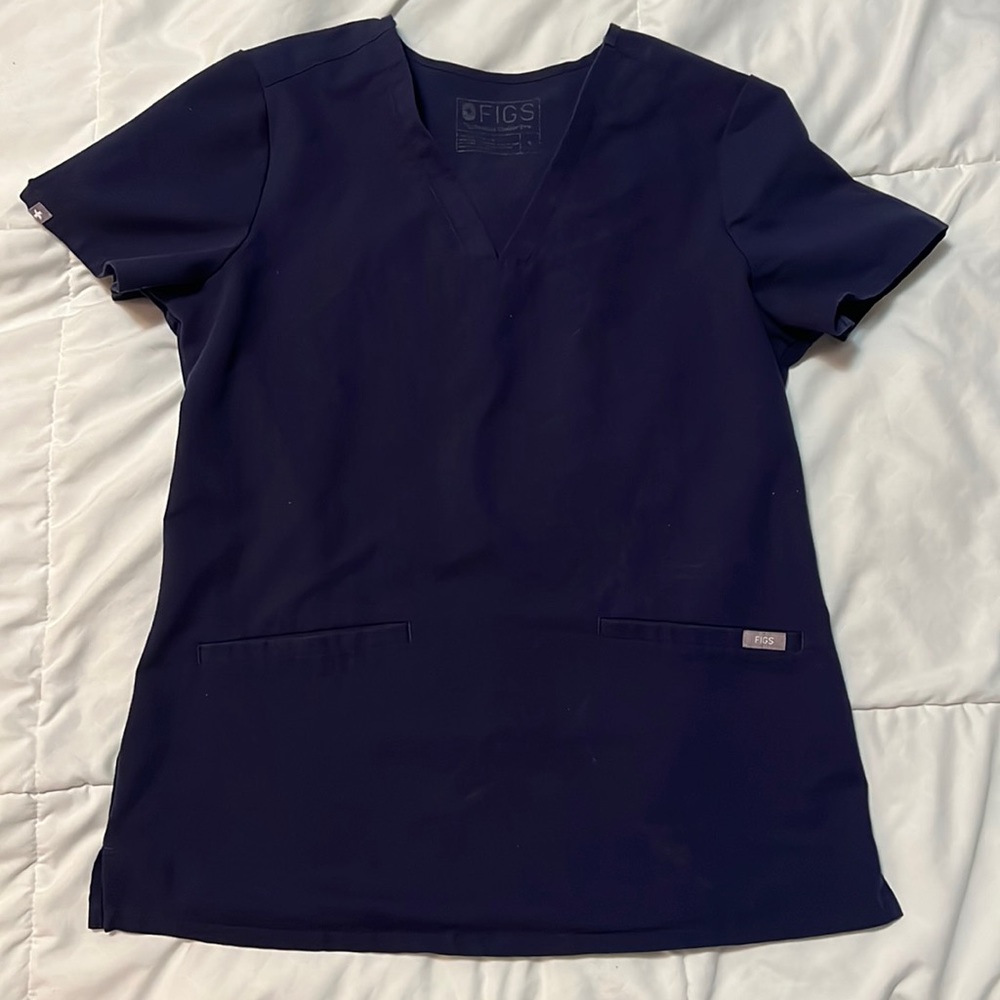 Figs scrub top navy